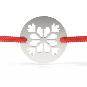   Ασημένιο βραχιόλι με κορδόνι μοντέλο Wheel of Fortune