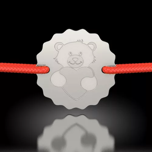 Ασημένιο βραχιόλι με μοντέλο Love bear
