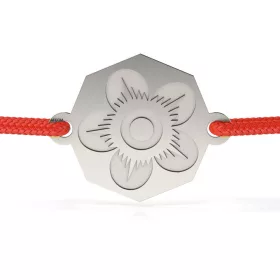   Ασημένιο βραχιόλι με κορδόνι με σχέδιο Panseluta