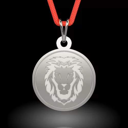 Ασημένιο μενταγιόν με κορδόνι μοντέλο Leo