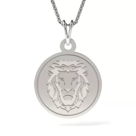   Ασημένια μενταγιόν αλυσίδα μοντέλο Leo1