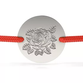   Τριαντάφυλλο από το μοντέλο καρδιά ασημένιο βραχιόλι