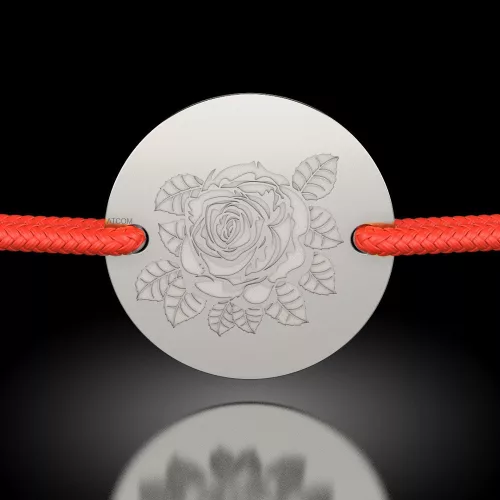 Τριαντάφυλλο από το μοντέλο καρδιά ασημένιο βραχιόλι