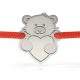Ασημένιο βραχιόλι με κορδόνι μοντέλο Love little bear