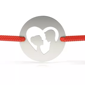   Ασημένιο βραχιόλι με κορδόνι, μοντέλο Banut Love story