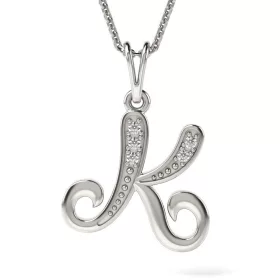   Ασημένιο κολιέ με αρχικό μενταγιόν Κ