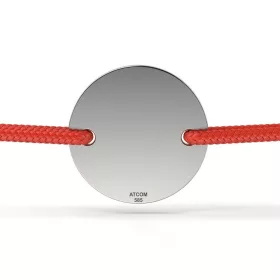   Ασημένιο βραχιόλι με κόκκινο κορδόνι, απλό μοντέλο Banut