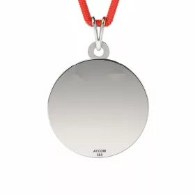   Ασημένιο μενταγιόν με απλό κορδόνι μοτίβο νομίσματος