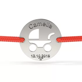   Ασημένιο βραχιόλι με κορδόνι μπαμπίνο