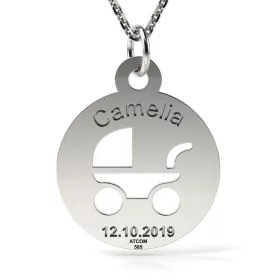   Ασημένια μενταγιόν αλυσίδα μοντέλου Bambino