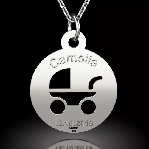 Ασημένια μενταγιόν αλυσίδα μοντέλου Bambino