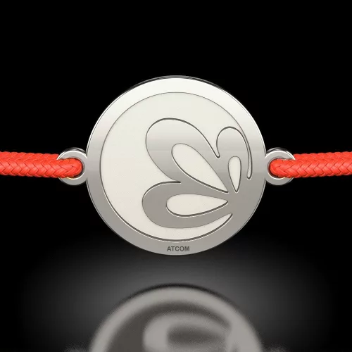 Ασημένιο βραχιόλι με χαραγμένο λουλούδι λωτού