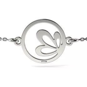   Βραχιόλι με ασημένια αλυσίδα μοντέλο λουλούδι Lotus