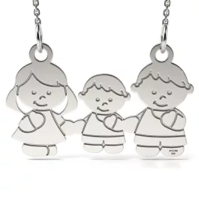   Μοντέλο Mother Father and Boy ασημένιο κολιέ
