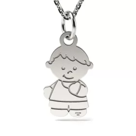   Ασημένιο κολιέ με χαραγμένο αγόρι