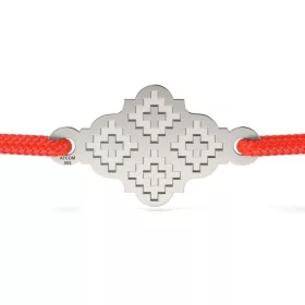   Ασημένιο βραχιόλι με κορδόνι παραδοσιακά τρανσυλβανικά μοτίβα