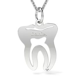 Ασημένιο κολιέ οδοντογλυφίδα