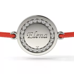   Ασημένιο βραχιόλι με κρύσταλλο κορδόνι Magic Coin