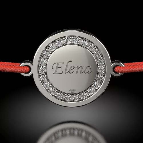 Ασημένιο βραχιόλι με κρύσταλλο κορδόνι Magic Coin