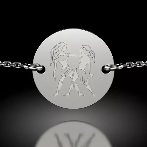 Βραχιόλι με ασημένια αλυσίδα Gemeni