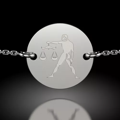 Βραχιόλι με ασημένια αλυσίδα μοντέλου Libra