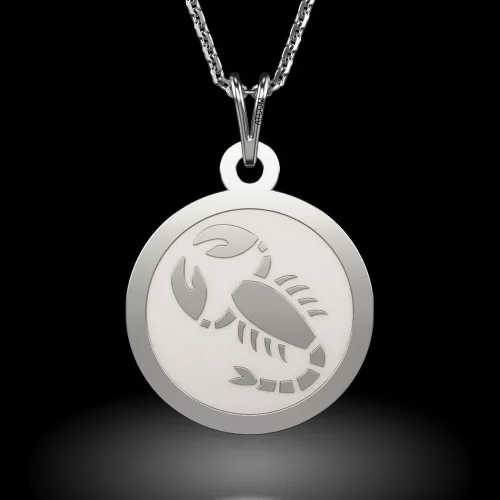 Ασημένια μενταγιόν αλυσίδα Talisman Scorpion