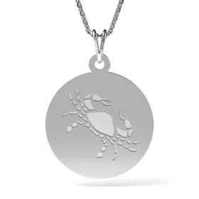   Ασημένια μενταγιόν αλυσίδα μοντέλου καρκίνου