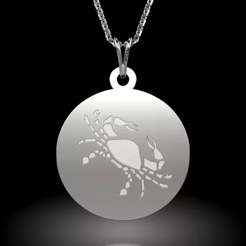 Ασημένια μενταγιόν αλυσίδα μοντέλου καρκίνου