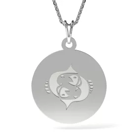   Ασημένια μενταγιόν αλυσίδα μοντέλο Ιχθύς