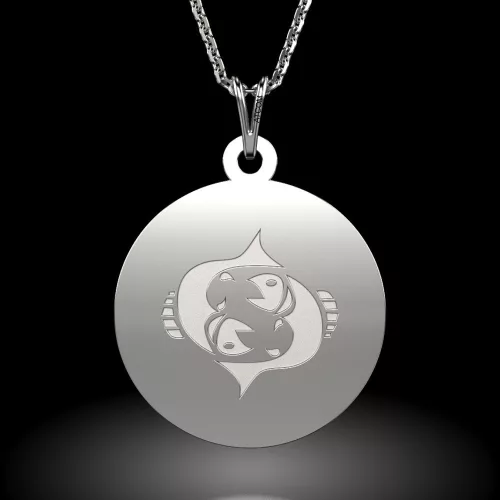 Ασημένια μενταγιόν αλυσίδα μοντέλο Ιχθύς