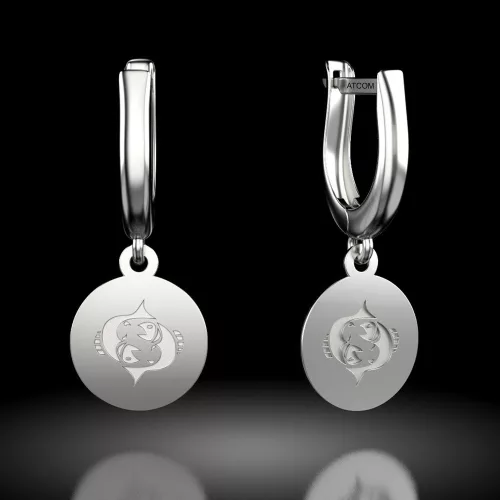 Ασημένια σκουλαρίκια μοντέλο Ιχθύς