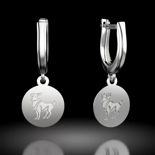 Ασημένια σκουλαρίκια Aries model1