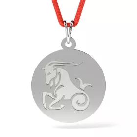   Ασημένιο μενταγιόν με κορδόνι μοντέλο Capricorn