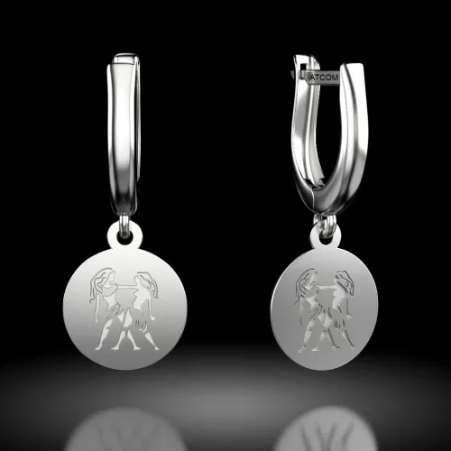 Δίδυμα ασημένια σκουλαρίκια