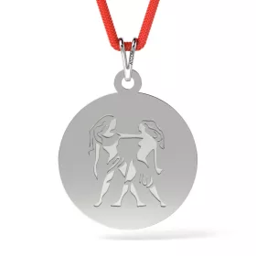   Ασημένιο μενταγιόν με σχέδιο σπάγγου