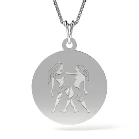   Ασημένια μενταγιόν αλυσίδα μοντέλο Gemini