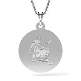   Ασημένια μενταγιόν αλυσίδα μοντέλο Leo