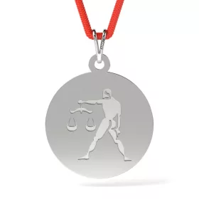   Ασημένιο μενταγιόν με κορδόνι μοντέλο Libra