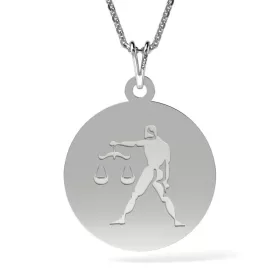   Ασημένια μενταγιόν αλυσίδα μοντέλο Libra