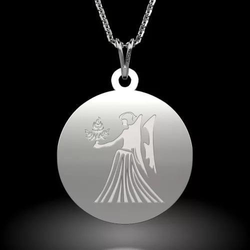 Ασημένια μενταγιόν αλυσίδα μοντέλο Virgo