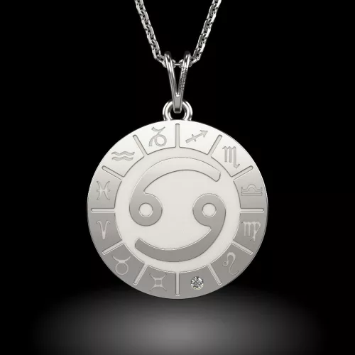 Ασημένια μενταγιόν αλυσίδα Cancer μοντέλο