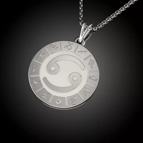 Ασημένια μενταγιόν αλυσίδα Cancer μοντέλο