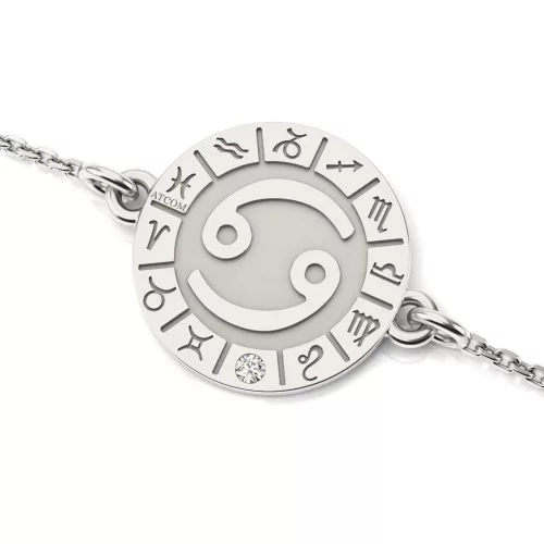 Βραχιόλι με ασημένια αλυσίδα μοντέλου καρκίνου