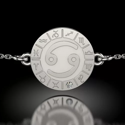 Βραχιόλι με ασημένια αλυσίδα μοντέλου καρκίνου