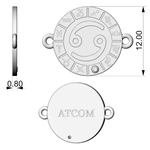 Βραχιόλι με ασημένια αλυσίδα μοντέλου καρκίνου