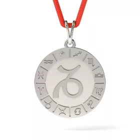   Ασημένιο μενταγιόν με κορδόνι μοντέλο Capricornus