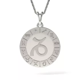   Ασημένια μενταγιόν αλυσίδα μοντέλο Capricornus