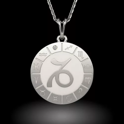 Ασημένια μενταγιόν αλυσίδα μοντέλο Capricornus