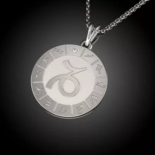 Ασημένια μενταγιόν αλυσίδα μοντέλο Capricornus