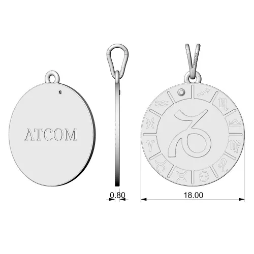 Ασημένια μενταγιόν αλυσίδα μοντέλο Capricornus